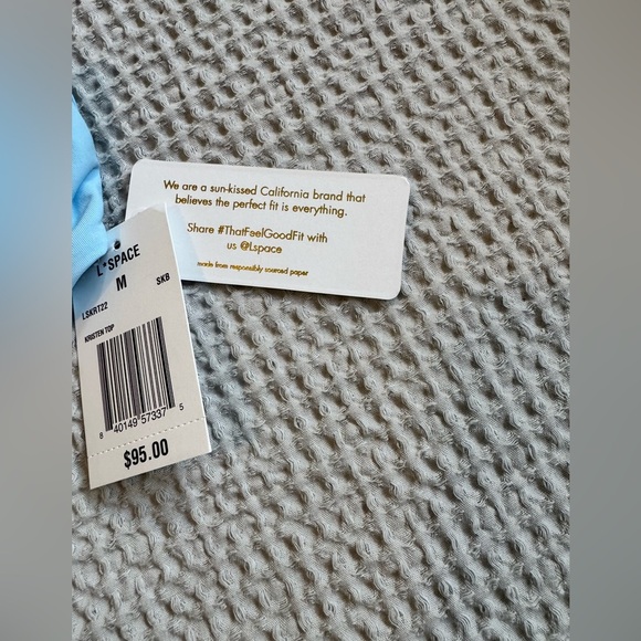 NEW L*Space Kristen Wrap Bikini Top Sky Blue Size Medium Swim NWT - Picture 5 of 5